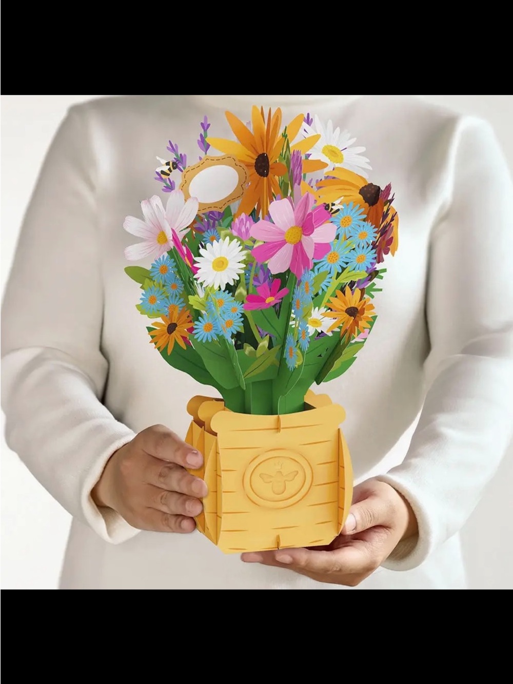 Lovepop “Be-U-Tiful” Bouquet 12X8.5 Flower Vase. 3D Greeting Card.